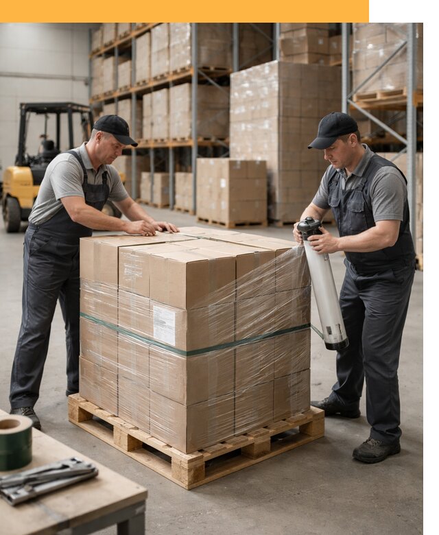 Упаковка и паллетирование грузов от 3633 руб: защита и крепление